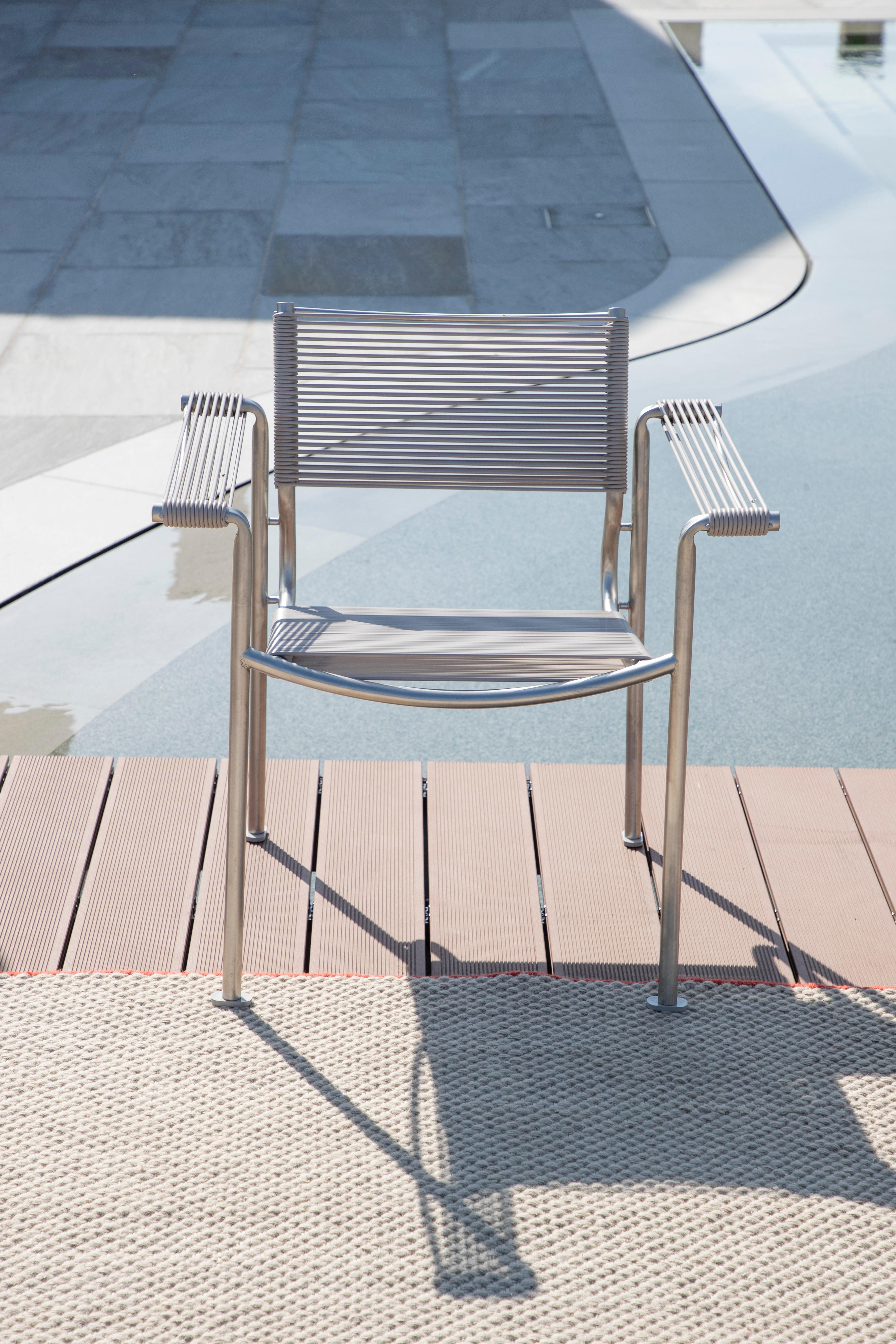 Alias 202 Grüner PVC-Sessel für den Außenbereich mit Gestell aus gebürstetem Edelstahl im Angebot 1