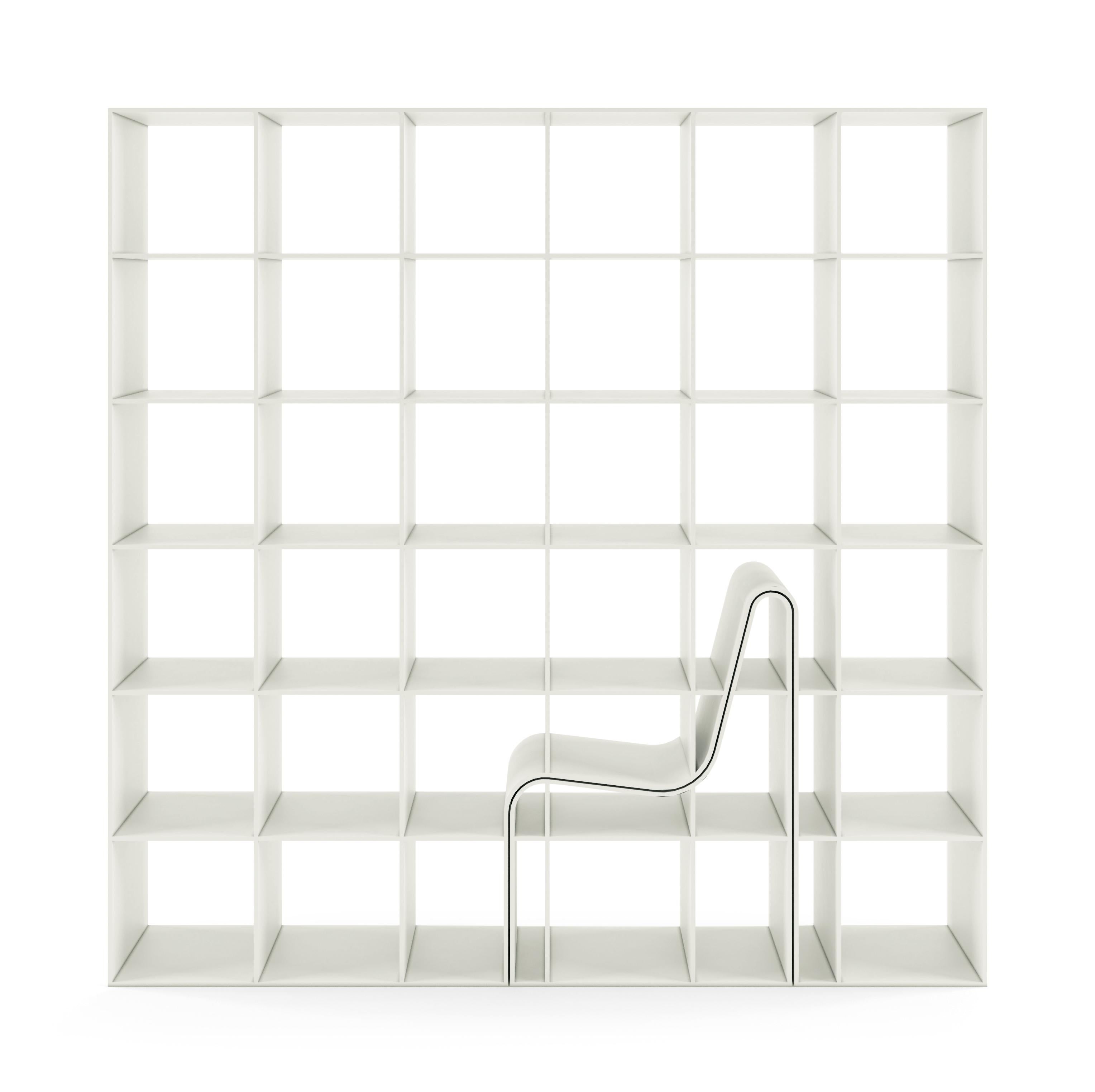 Alias 210 Bookchair Bookcase with Chair in White Lacquered MDF by Sou Fujimoto

Bookcase with structure and tops made of white (V001) lacquered MDF. Extractable seat in the same finish.

One of the best-known Japanese architects today, Sou