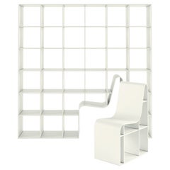 Alias 210 Libreria con sedia in MDF laccato bianco di Sou Fujimoto