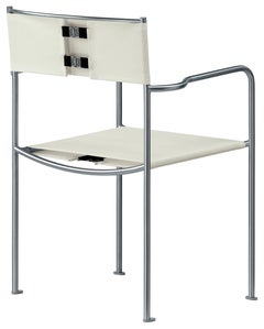 Alias 232_O Green Armrest in White Mesh with Steel Frame by Giandomenico Belotti