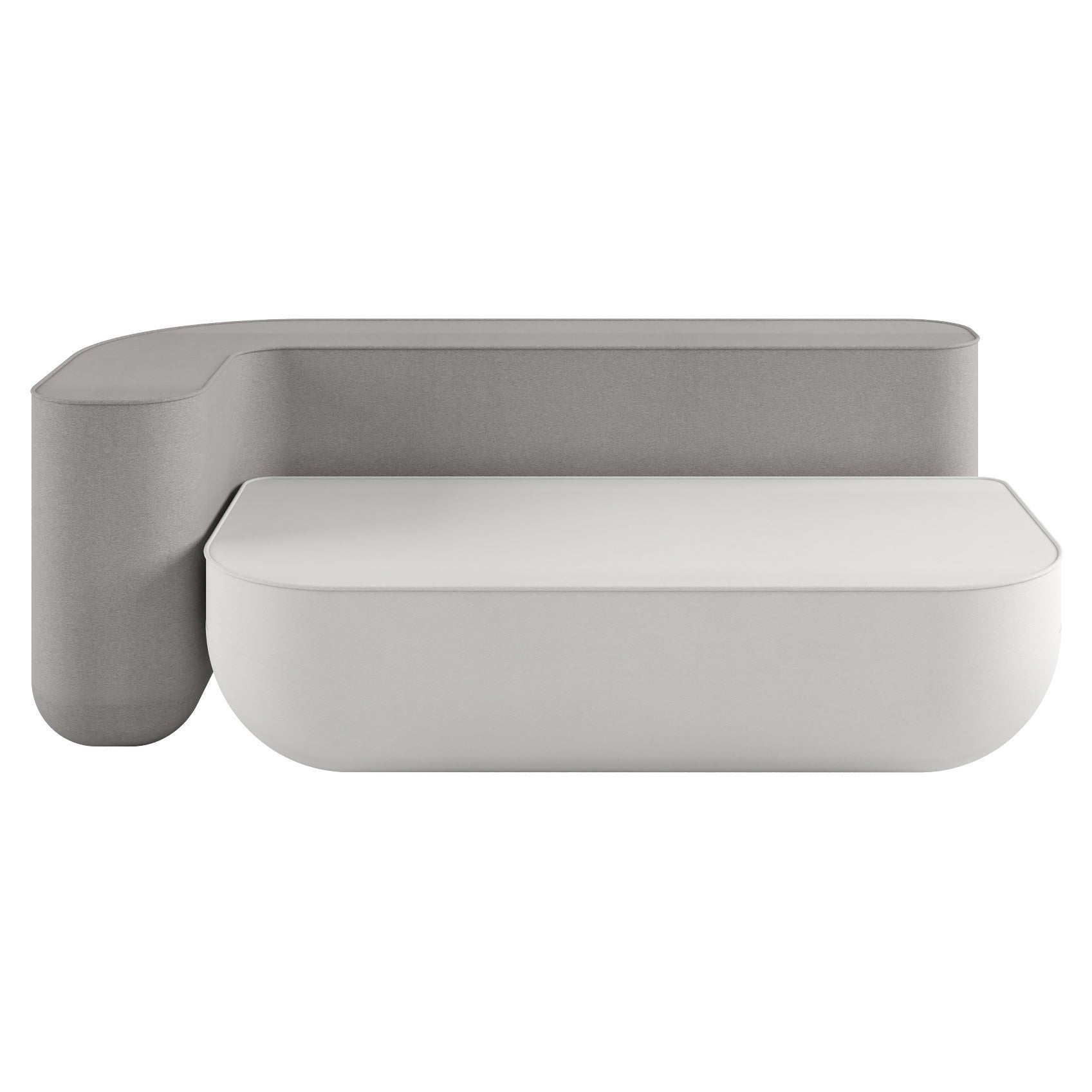 Canapé angulaire à deux mers Okome en tissu Hero de Nendo, Alias 25C