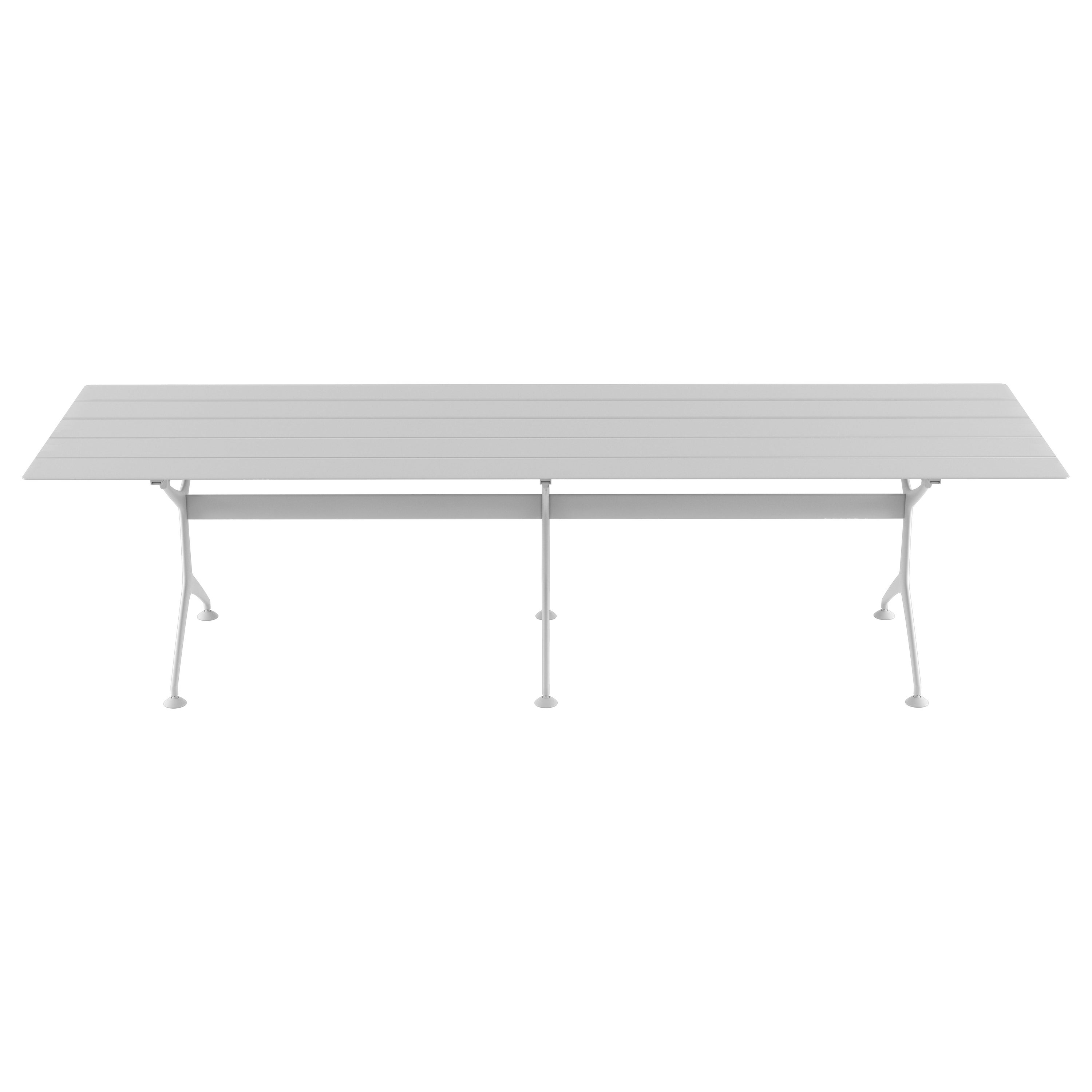 Mesa de exterior Alias 295XL de lamas de aluminio lacadas en blanco by Alberto Meda