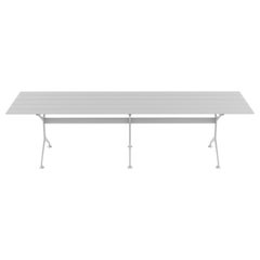 Table d'extérieur Alias 295XL avec lattes en aluminium laqué blanc d'Alberto Meda