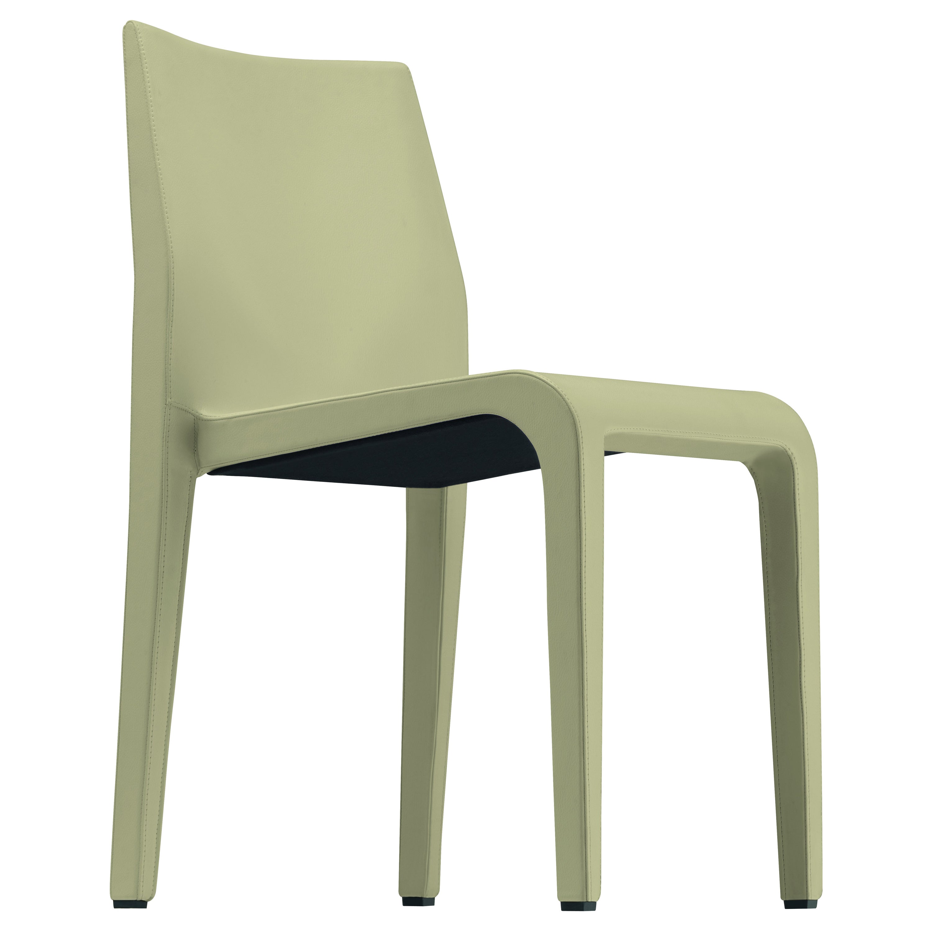 Silla Laleggera Alias 301 en piel plena flor beige de Riccardo Blumer