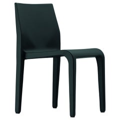 Chaise Alias 301 Laleggera en cuir noir entièrement recouvert de Riccardo Blumer