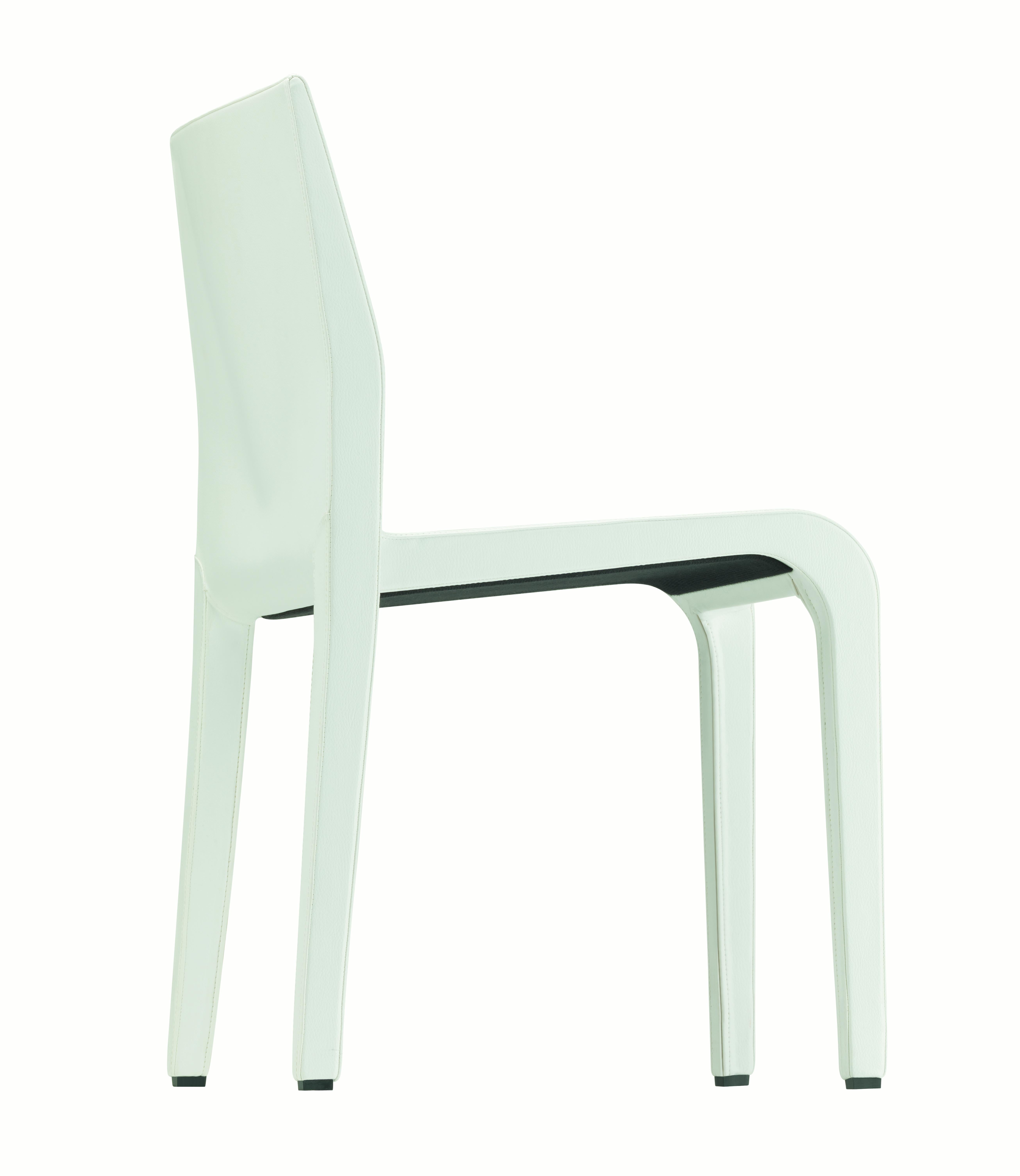 Alias 301 Laleggera Chair in Full White Leather by Riccardo Blumer

Stacking chair with structure in solid maple or ash. Maple veneer or oak veneer. Internal support in injected polyurethane foam. Finish in transparent laquage or in colored