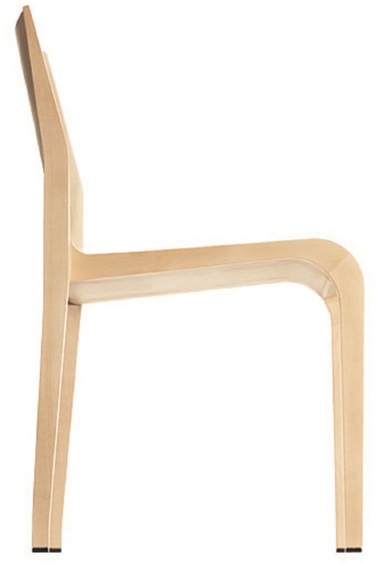 Alias 301 Laleggera Chair in Natural Maple Wood by Riccardo Blumer

Stacking chair with structure in solid maple or ash. Maple veneer or oak veneer. Internal support in injected polyurethane foam. Finish in transparent laquage or in colored