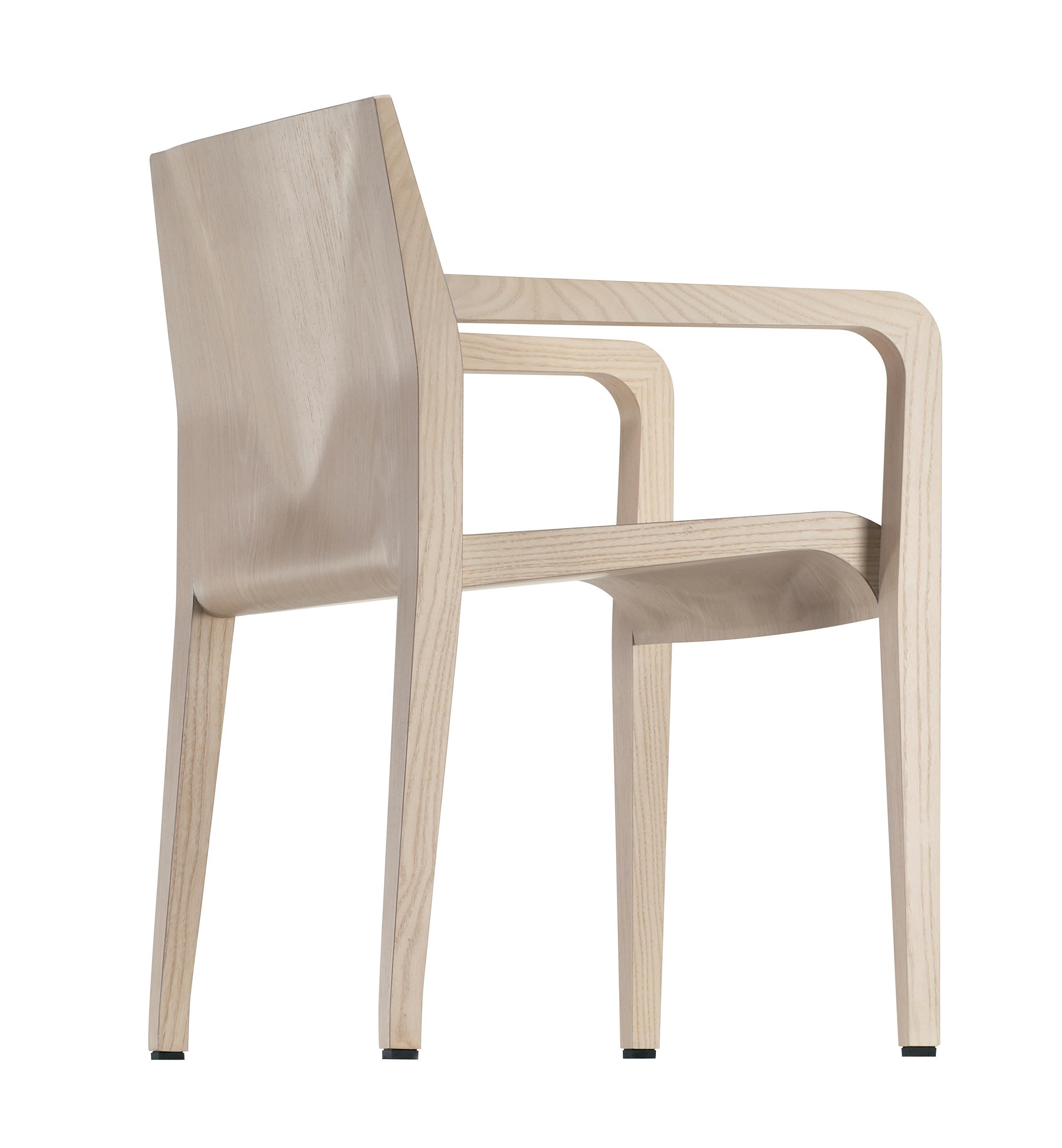 Italian Alias 304 Laleggera Armrest Chair in Whitened Oak Wood by Riccardo Blumer For Sale
