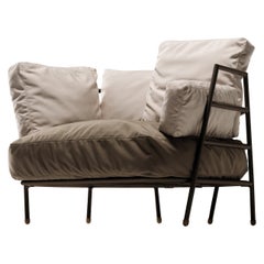 Fauteuil d'extérieur Dehors avec tapisserie et cadre laqué aubergine Alias 370_O