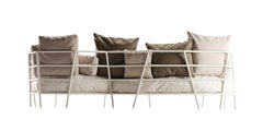 Alias 372_O Dehors Outdoor 3 Seater Sofa in Upholstery & White Lacquered Frame