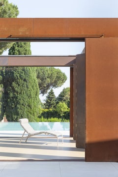 Alias 414 Longframe Soft Outdoor Chair in Grey Fabric & Lacquered Aluminum Frame