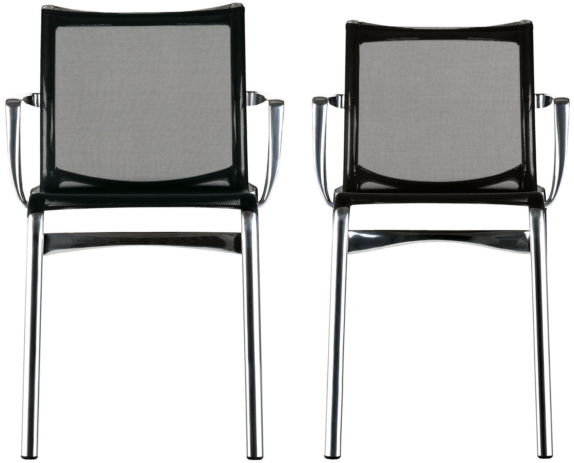 Alias 417 Highframe 40 Chair in Black Mesh Seat with Chromed Aluminium Frame In New Condition For Sale In Brooklyn, NY