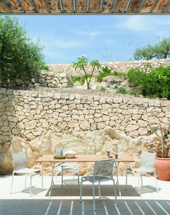 Alias 417 Highframe 40 Chair in Sand Mesh with White Lacquered Aluminium Frame