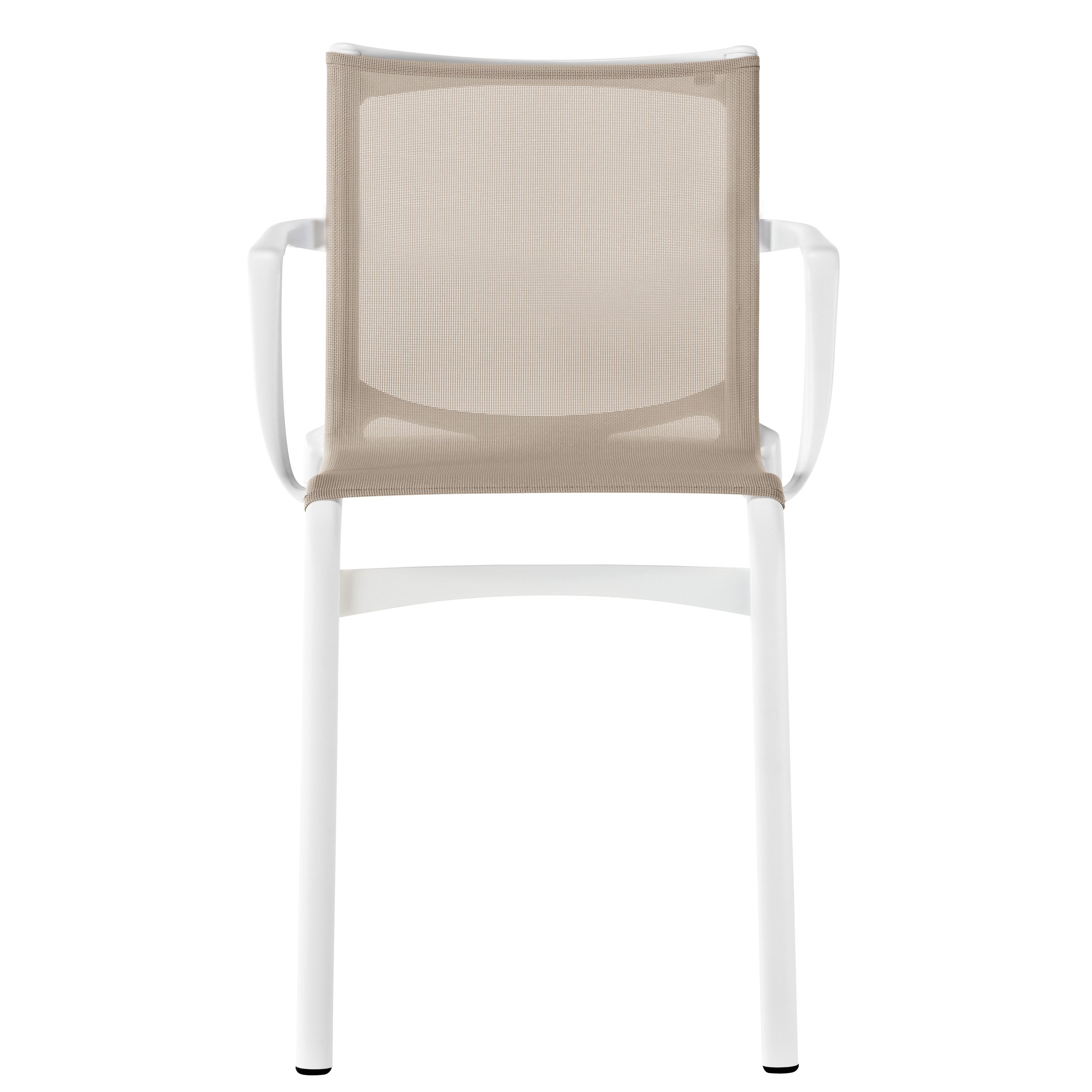 Alias 417 Chaise à haut cadre de 40 pieds en maille de sable avec cadre en aluminium laqué blanc