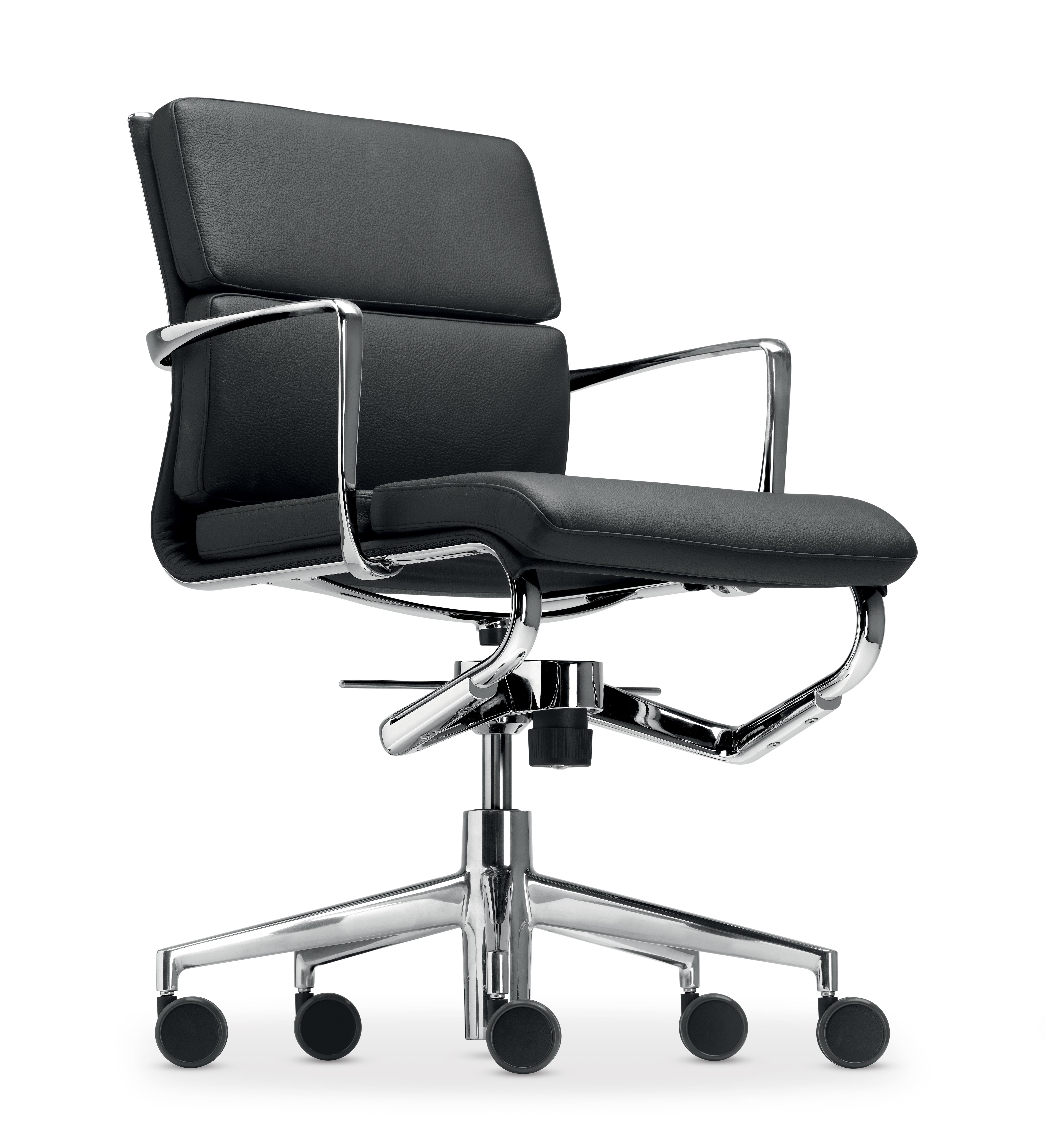 Alias 427 Rollingframe+low Tilt 47 Soft Chair in Schwarz mit verchromtem Aluminiumgestell von Alberto Meda

Höhenverstellbarer Stuhl mit Armlehnen, mit weichen (oder harten oder weichbrechenden ***) Rollen und 5-Stern-Drehfuß mit Kippmechanismus.