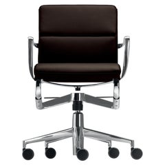 Silla blanda Alias 427 Rollingframe+inclinación baja 47 en marrón y estructura de aluminio cromado
