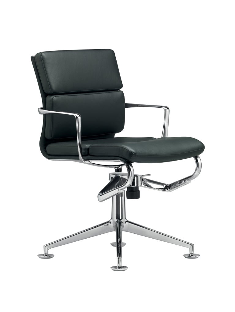 Alias 429 Meetingframe+ Tilt 47 Soft Chair in Black Seat with Chromed ...