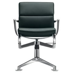Alias 429 Meetingframe+ Tilt 47 fauteuil souple à assise noire avec cadre chromé