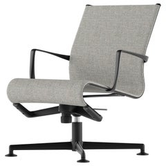 Fauteuil de réunion Alias 435 avec assise grise et cadre en aluminium laqué