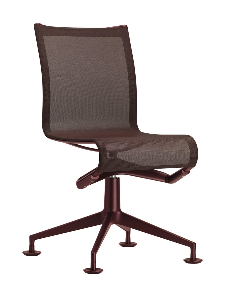 Alias 436 Meetingframe 44 Chair in Aubergine Seat with Lacquered Aluminum  Frame For Sale at 1stDibs