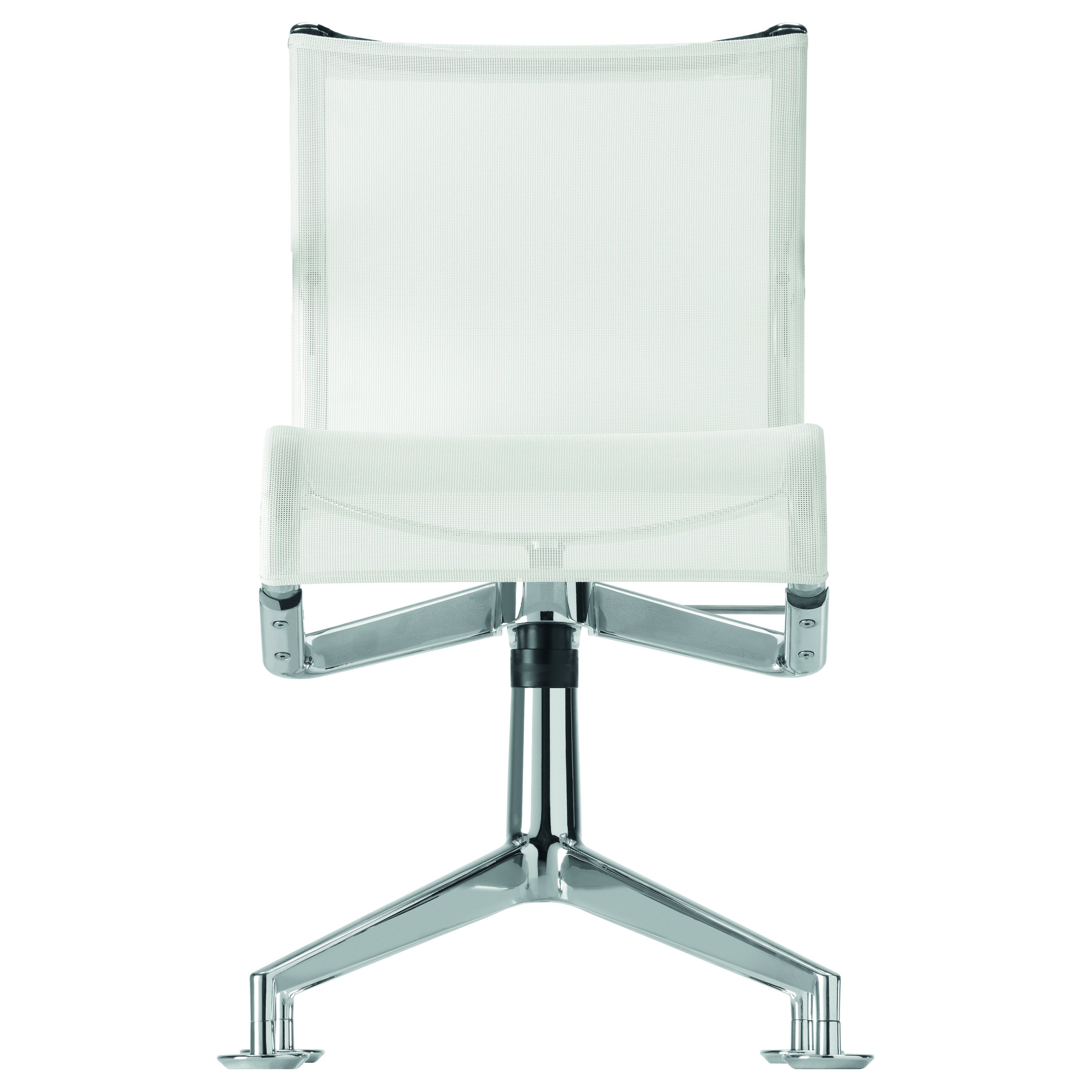 Silla Alias 446 Meetingframe+ Basculante 47 de Malla Blanca con Estructura de Aluminio Cromado
