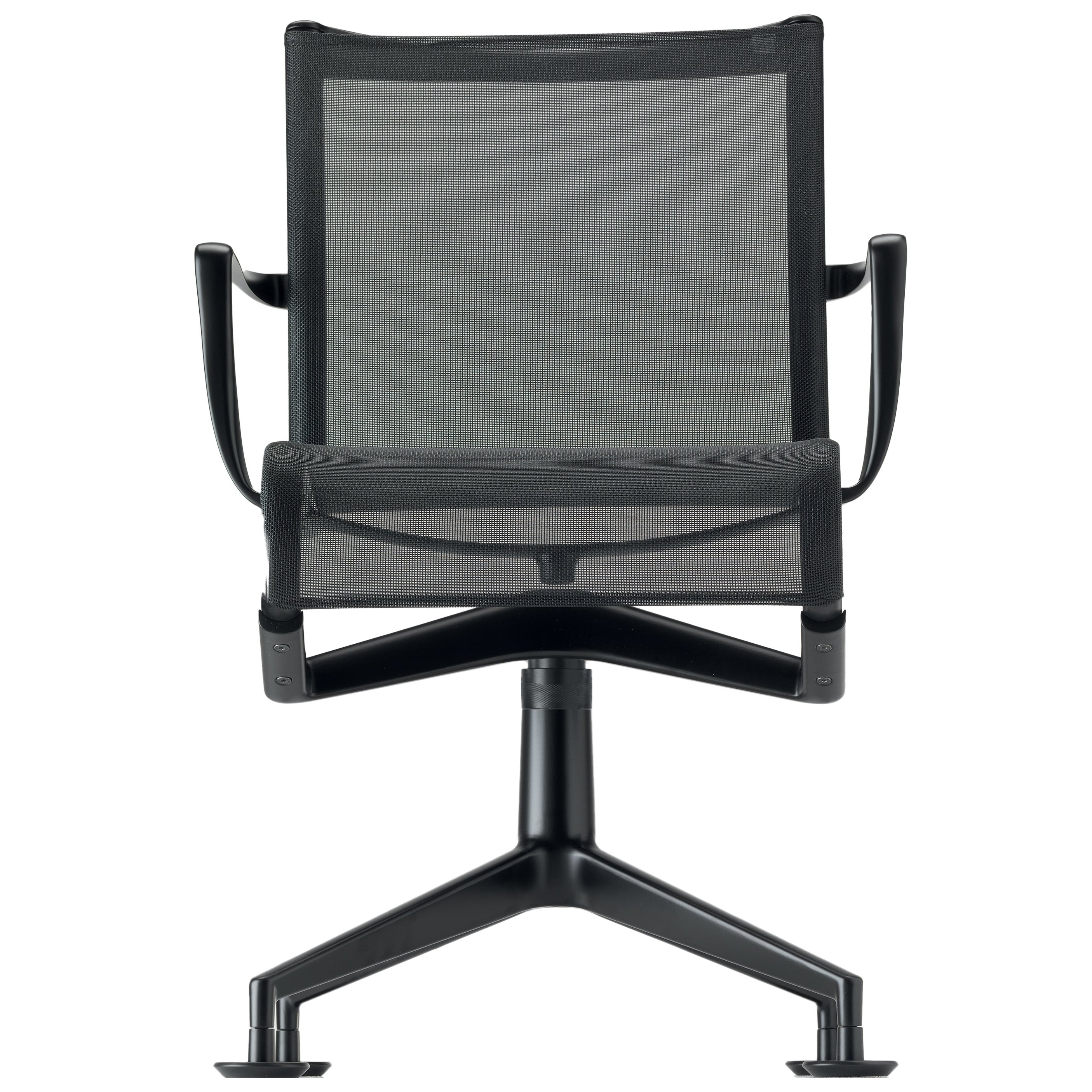 Alias 447 Meetingframe+ Tilt 47 in Black Mesh with Lacquered Aluminum Frame For Sale