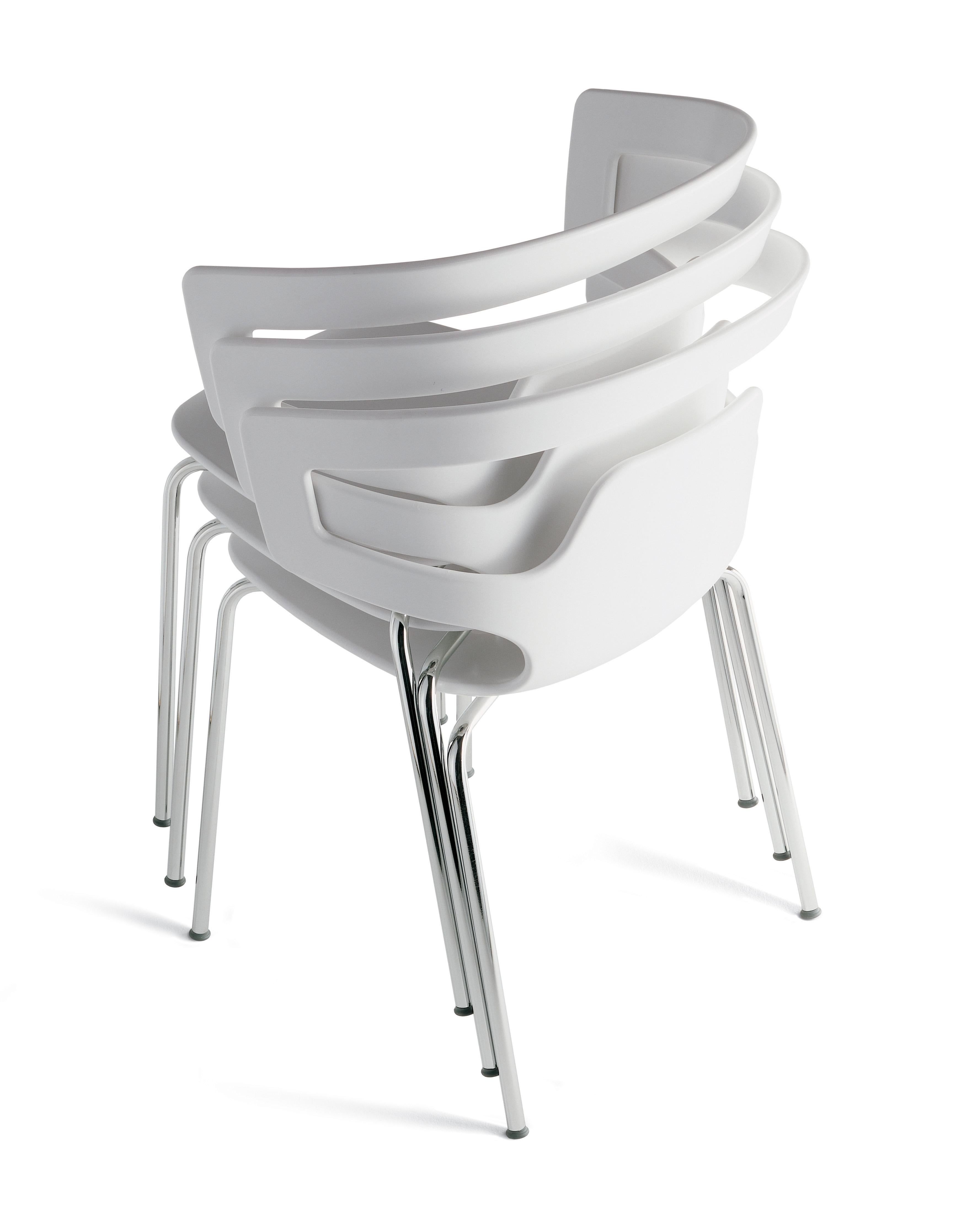 Alias 500 Segesta Stuhl mit weiß lackiertem Stahlgestell von Alfredo Häberli (Italienisch) im Angebot