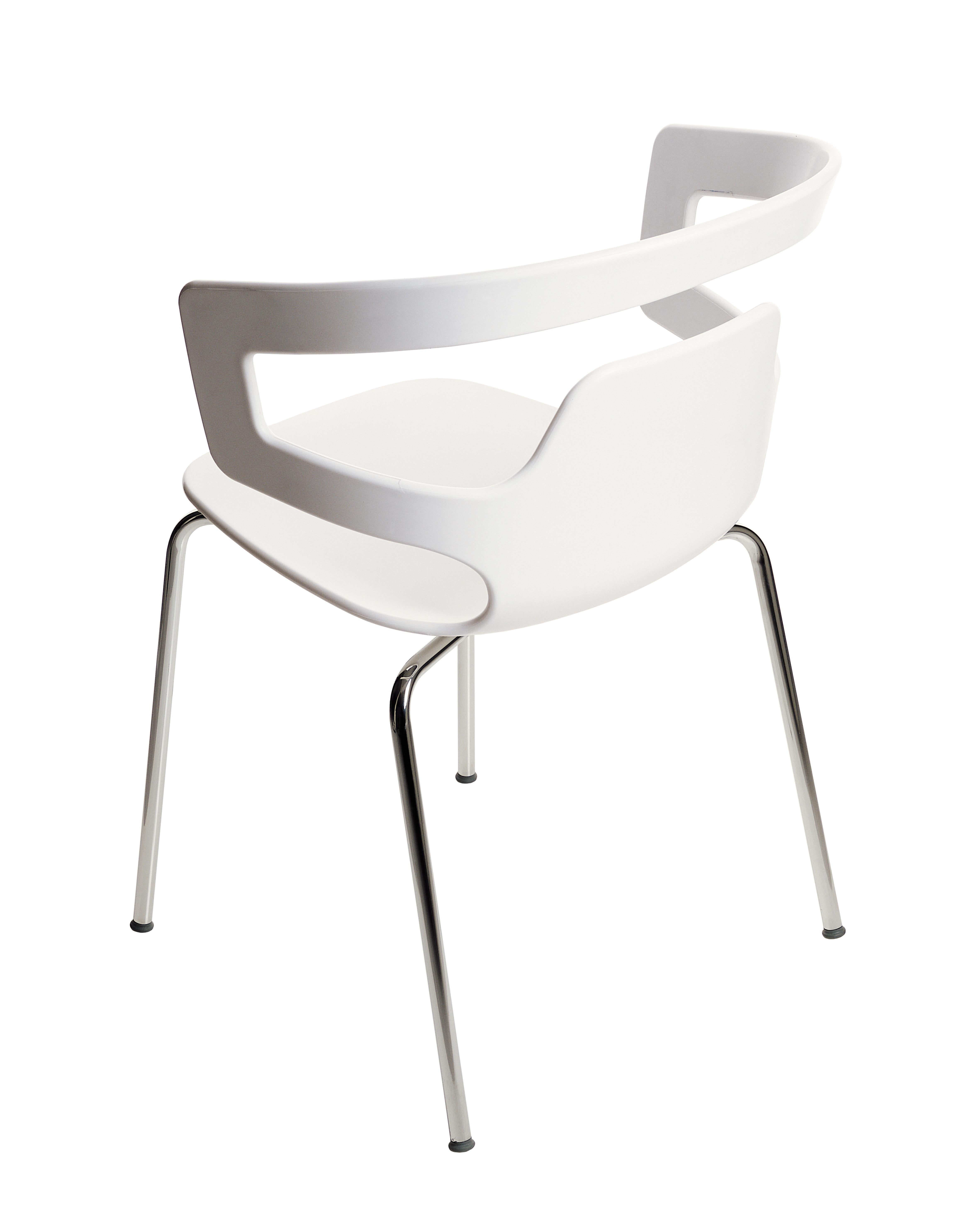 Italian Alias 500 Segesta Chair in White Seat and Chromed Steel Frame by Alfredo Häberli For Sale