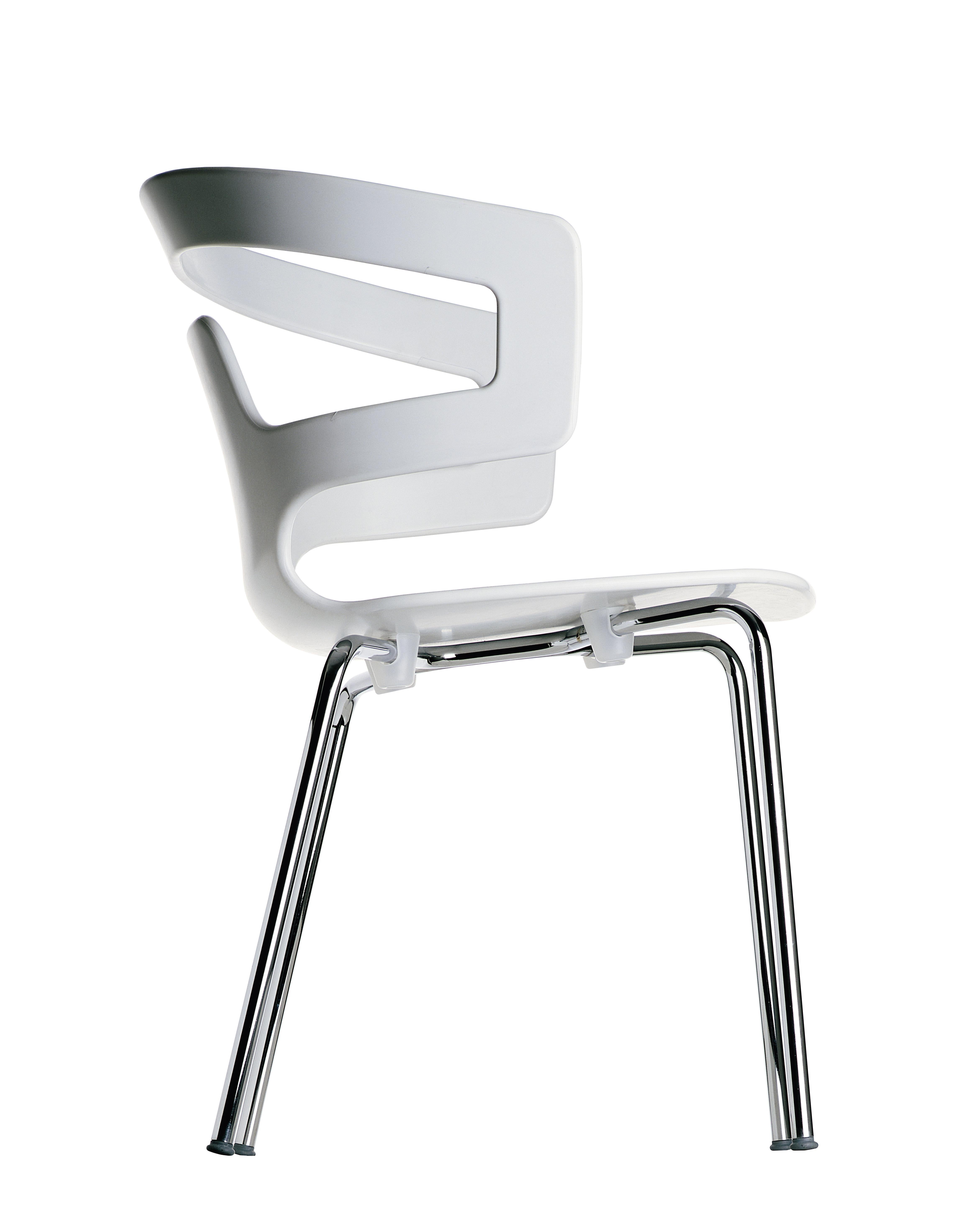 Contemporary Alias 500 Segesta Chair in White Seat and Chromed Steel Frame by Alfredo Häberli For Sale