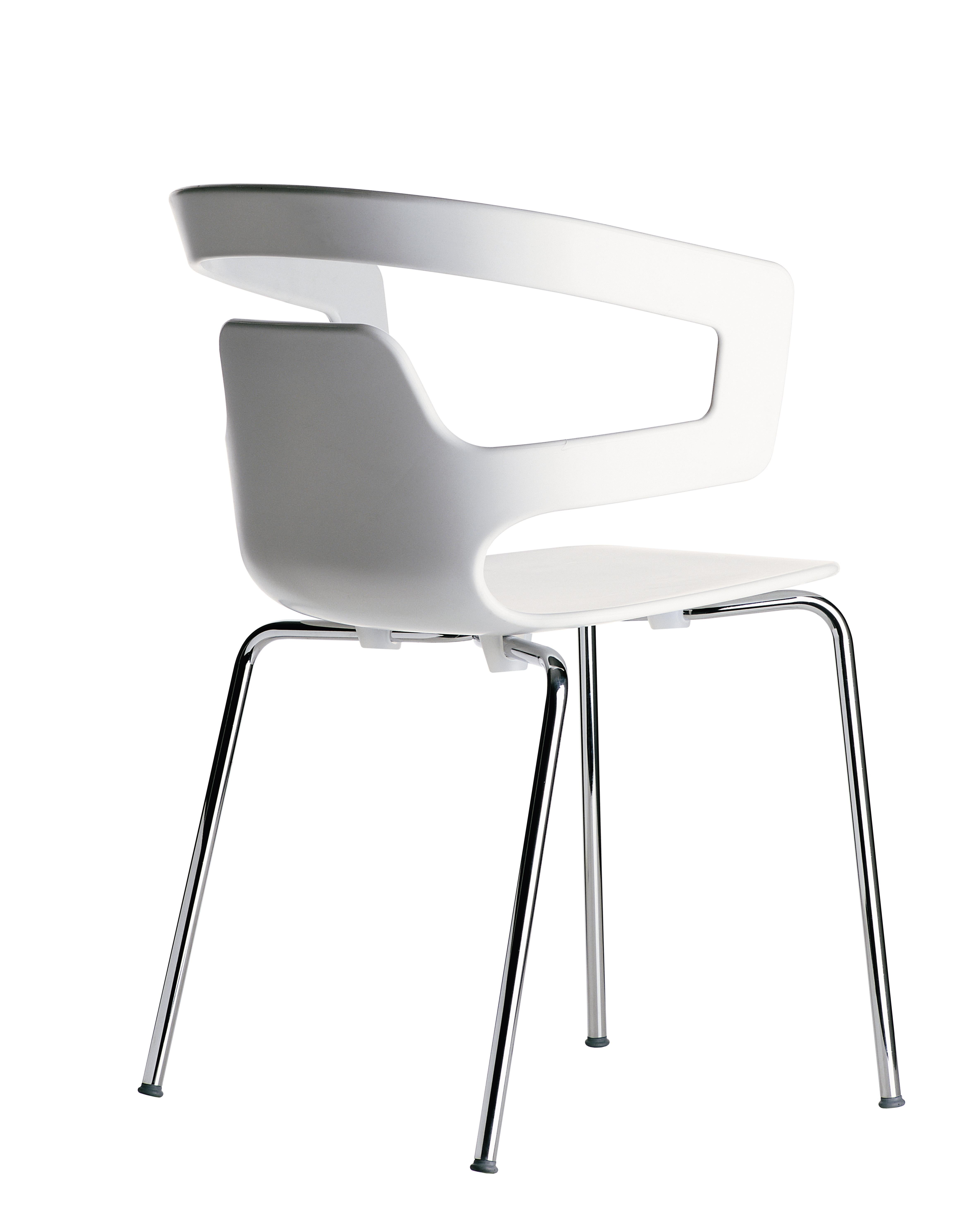 Alias 500 Segesta Chair in White Seat and Chromed Steel Frame by Alfredo Häberli For Sale 2