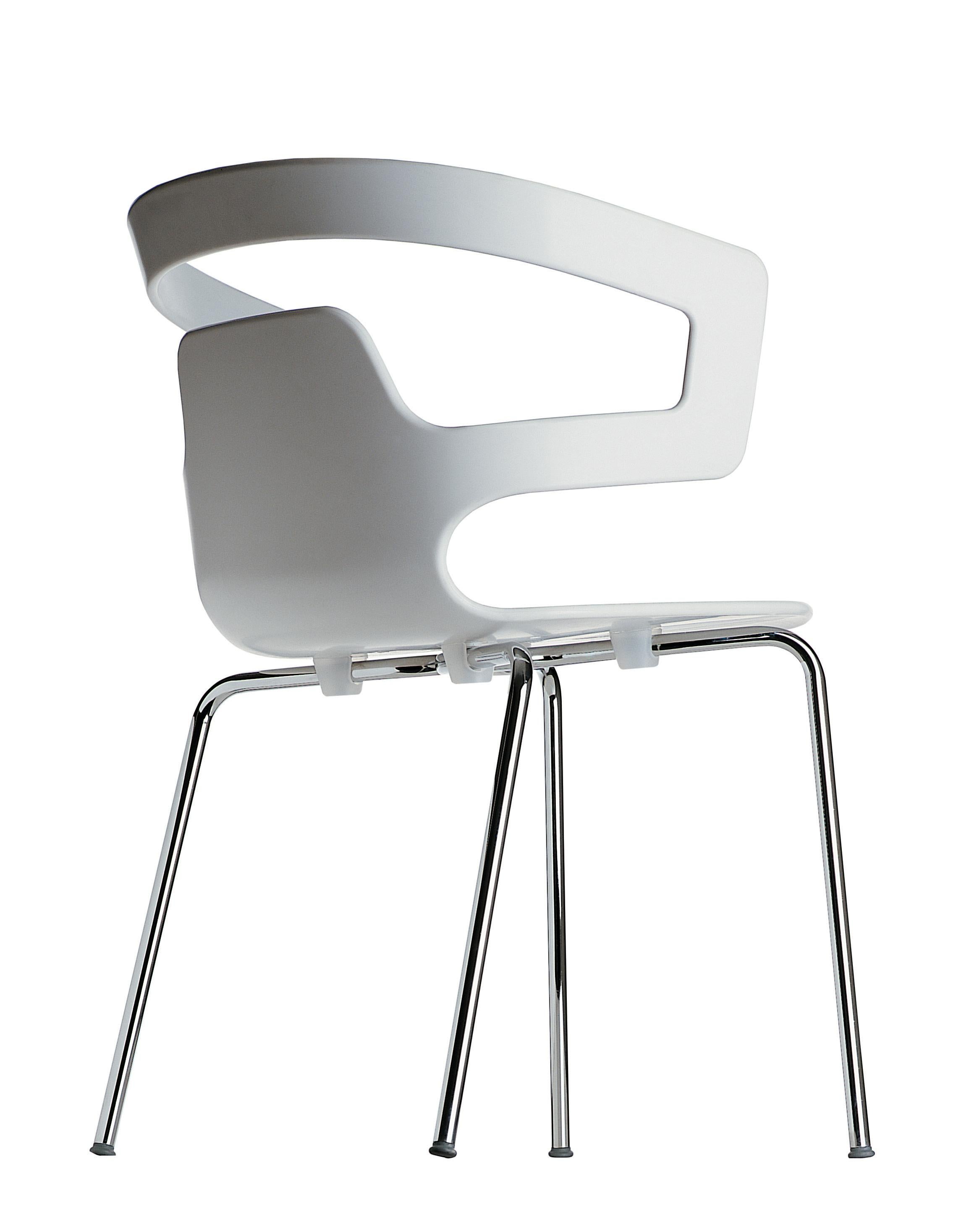 Alias 500 Segesta Chair in White Seat and Chromed Steel Frame by Alfredo Häberli For Sale 4