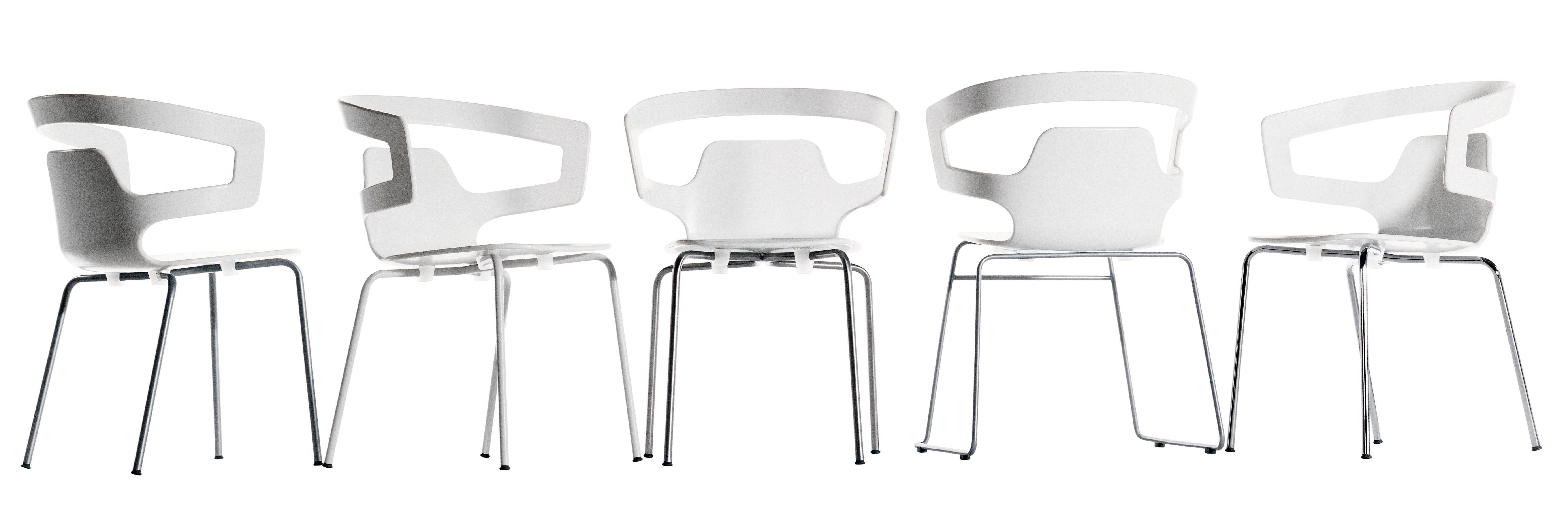 Alias 501 Segesta Sledge Chair in White & Chromed Steel Frame by Alfredo Häberli For Sale 1