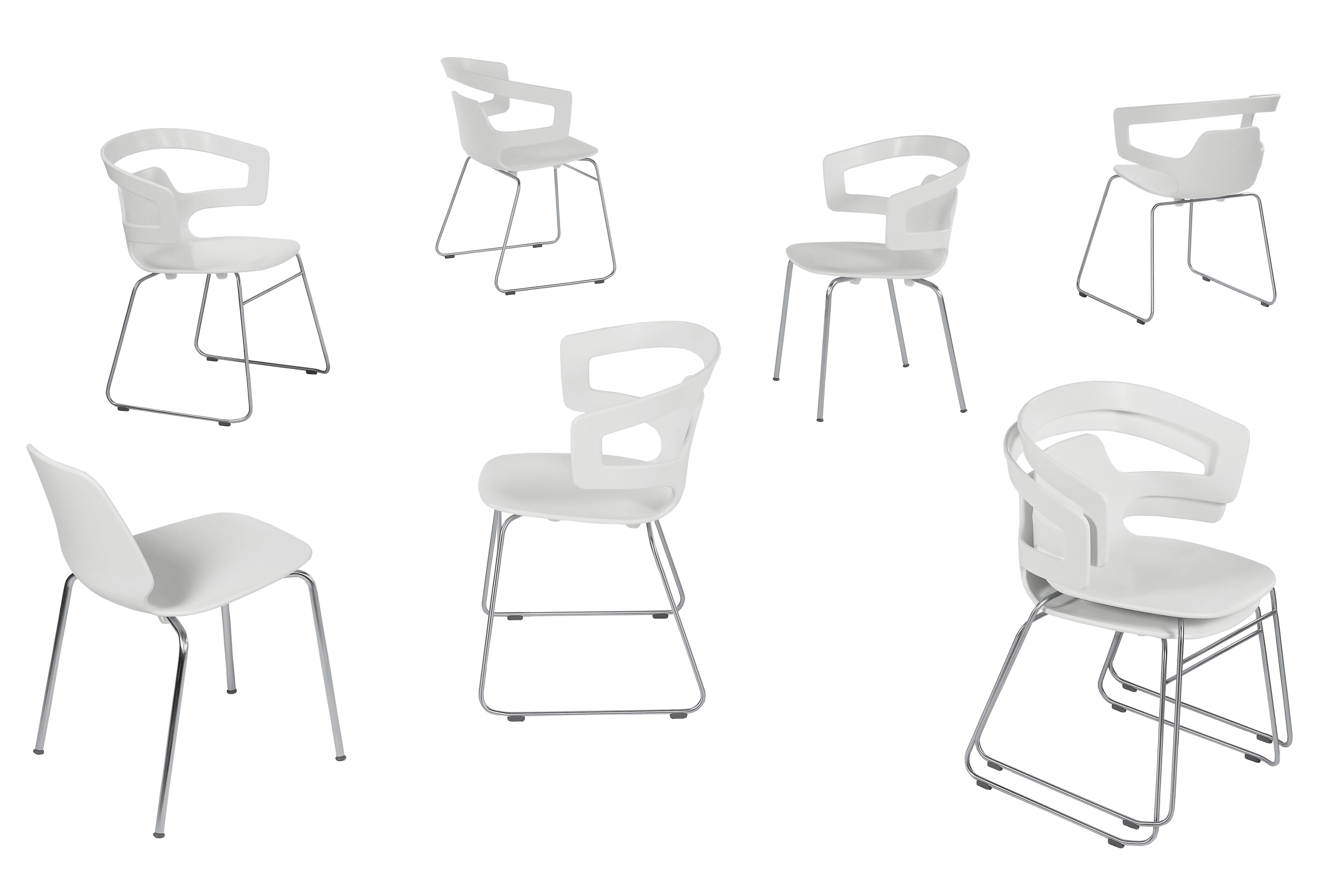 Alias 501 Segesta Sledge Chair in White & Chromed Steel Frame by Alfredo Häberli For Sale 2