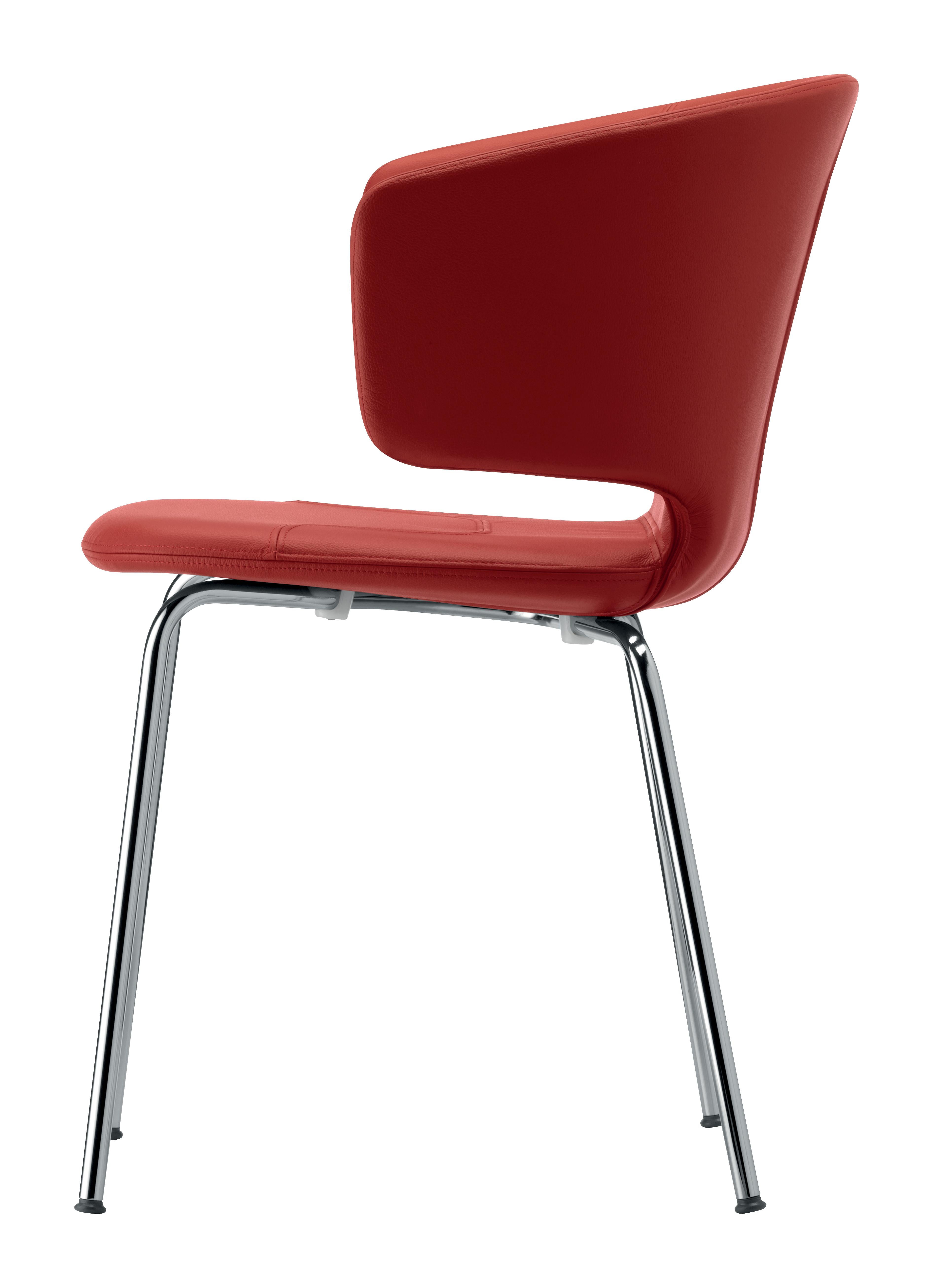 Alias 503 Taormina Chair in Red Seat and Chromed Steel Frame by Alfredo Häberli

Armchair with structure in lacquered or chromed steel. Seat and back in solid plastic material padded with CFC free expanded polyurethane foam, removable cover in