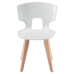 Sedia Alias 50E Erice Wood in bianco con struttura in Oak di Alfredo Häberli