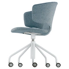 Silla de estudio Alias 511 Taormina de asiento gris y acero lacado blanco