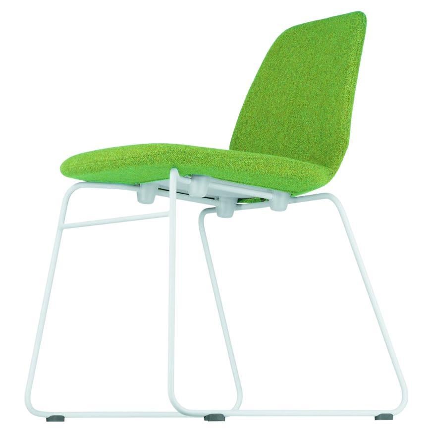 Alias 517 Tindari Sledge Chair in Green Seat with White Lacqured Steel Frame For Sale