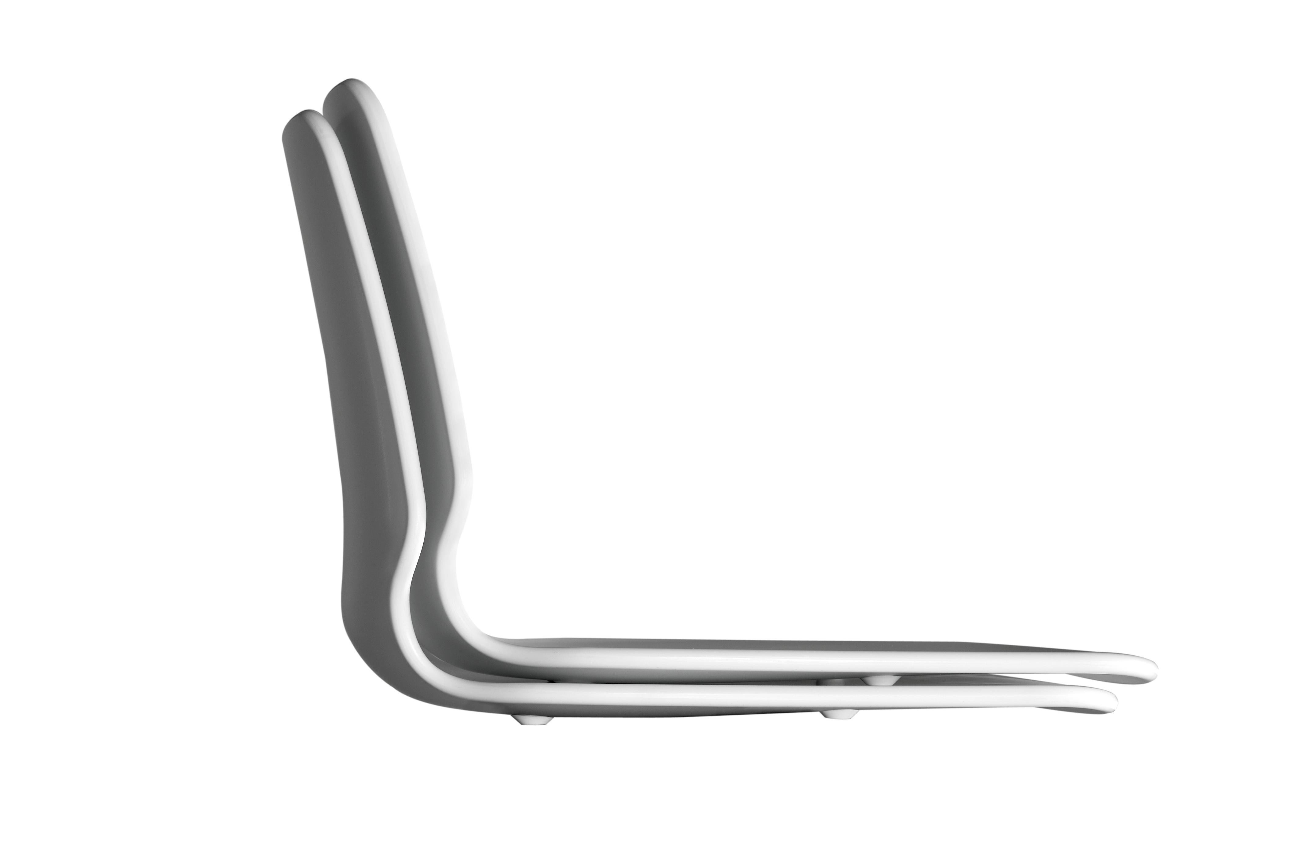 Alias 530 Selinunte Chair in White and Chromed Steel Frame by Alfredo Häberli For Sale 5