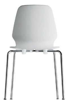 Alias 530 Selinunte Chair in White and Chromed Steel Frame by Alfredo Häberli