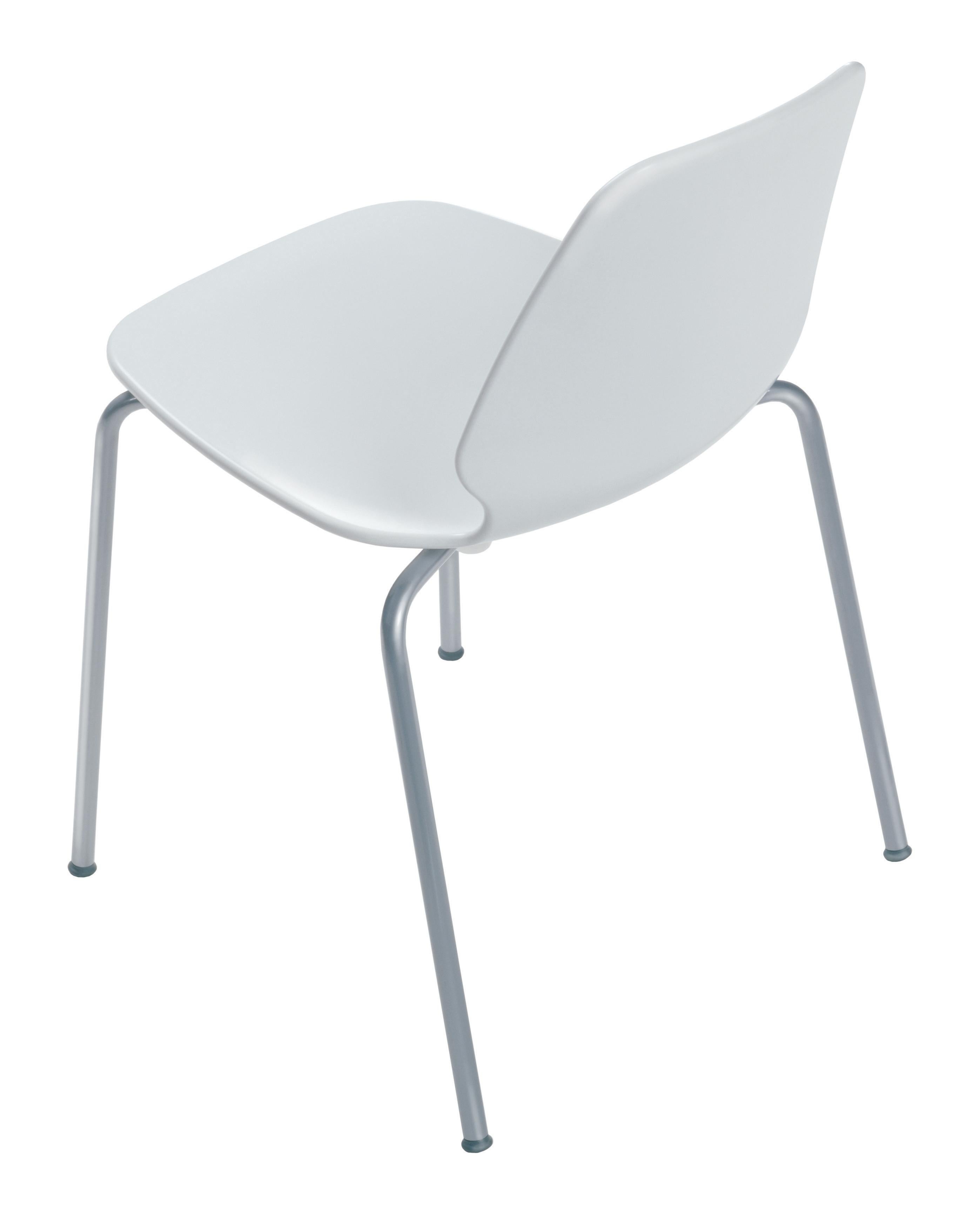 Italian Alias 530 Selinunte Chair in White and Chromed Steel Frame by Alfredo Häberli For Sale