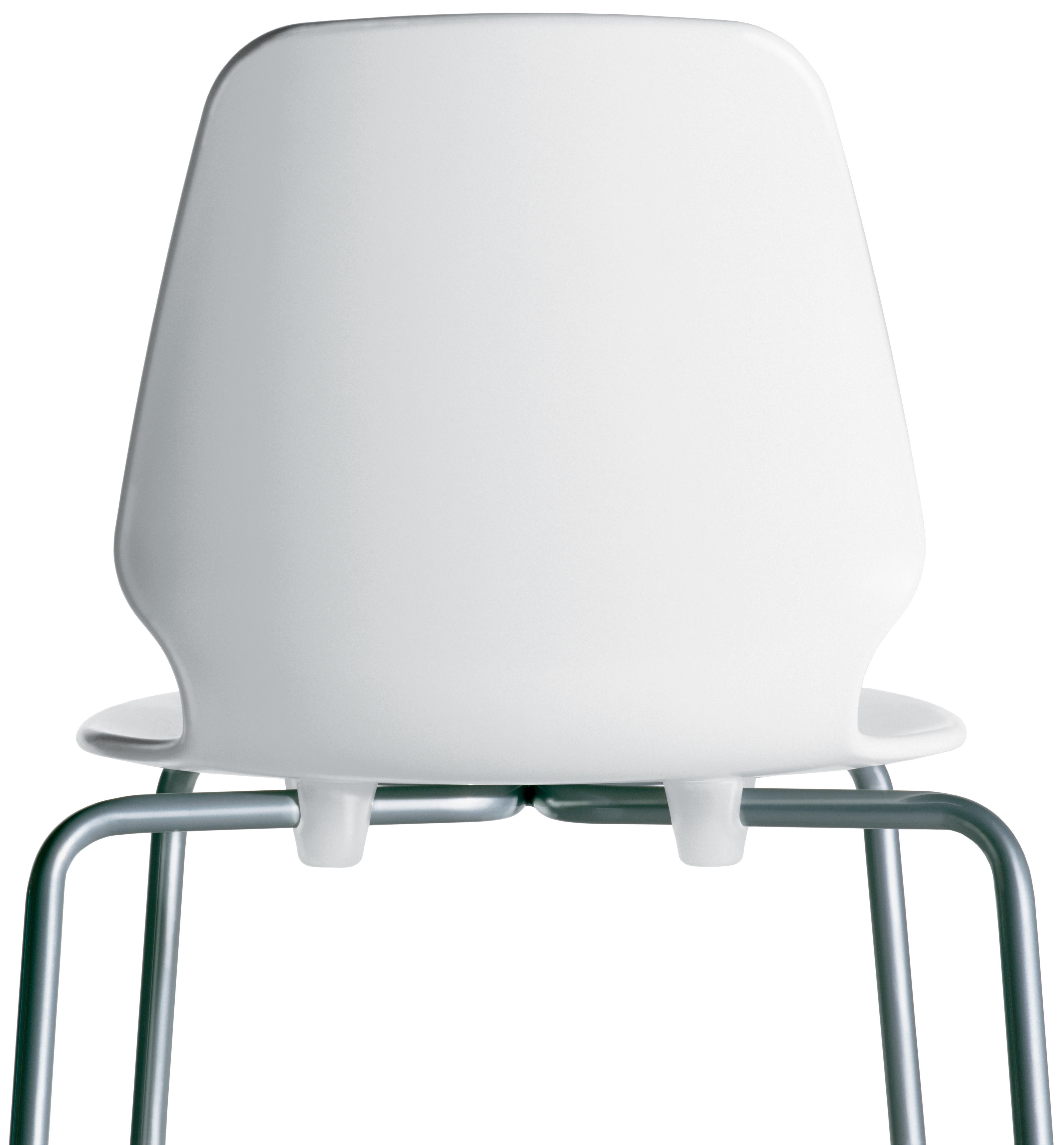 Alias 530 Selinunte Chair in White and Chromed Steel Frame by Alfredo Häberli For Sale 4