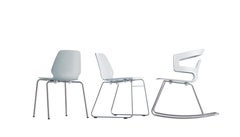 Alias 531 Selinunte Sledge Chair in White Seat and Sand Lacquered Steel Frame