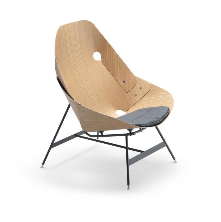 Alias 53A Time Armchair with Natural Oak and Graphite Grey Lacquered ...