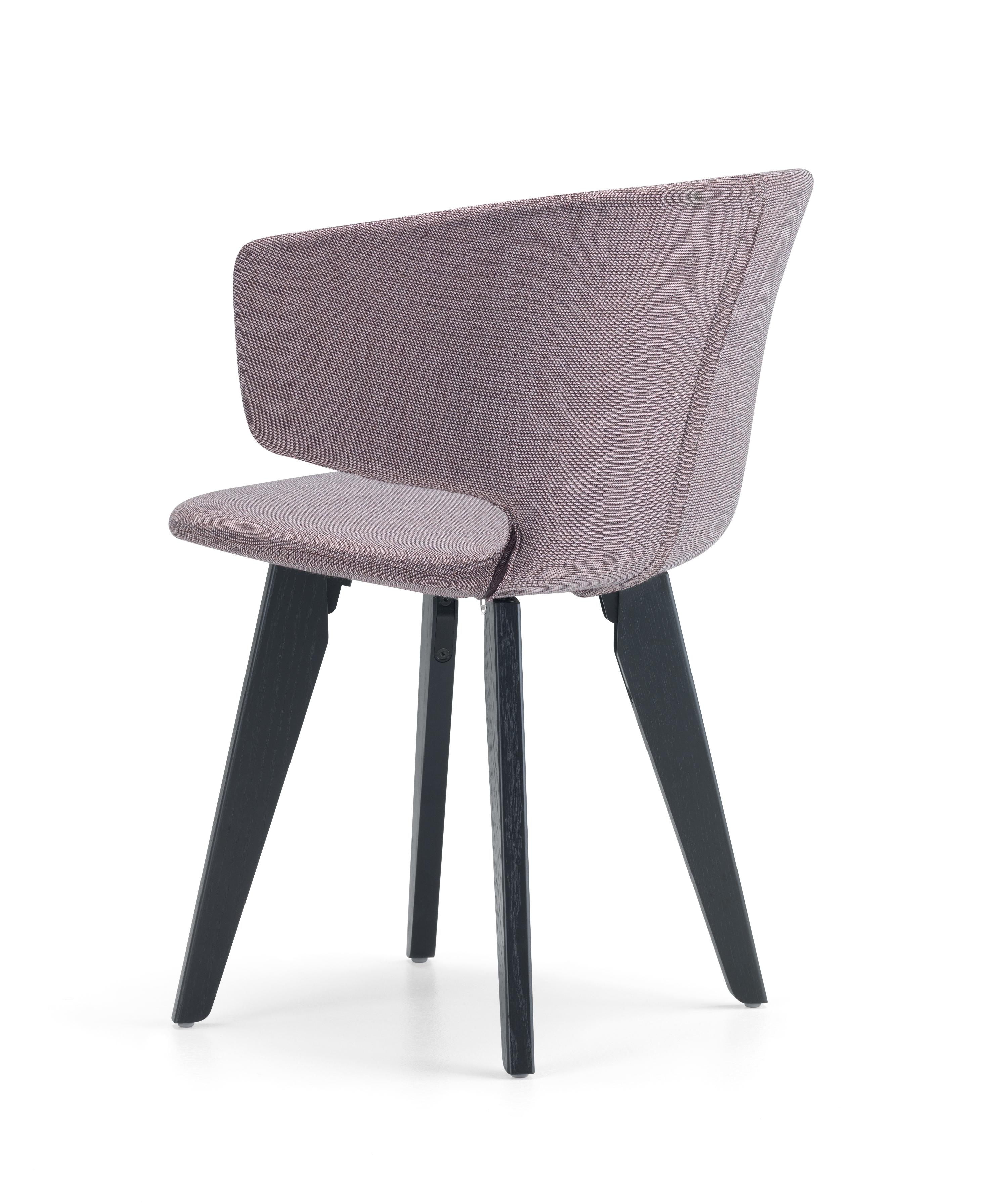 Alias 565 Taormina Chair in Purple & Black Stained Oak Frame by Alfredo Häberli

Armchair with solid oak wood structure. Seat and back in solid plastic material padded with CFC free expanded polyurethane foam, removable cover in fabric,
