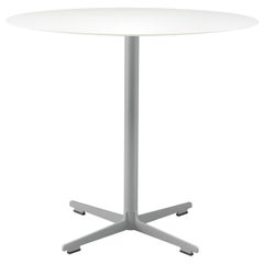 Table croisée Alias 572 avec plateau gris clair et base laquée et texturée