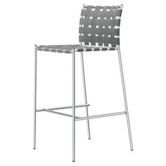 Tabouret d'extérieur Tagliatelle Alias 718 avec assise grise et cadre en acier inoxydable