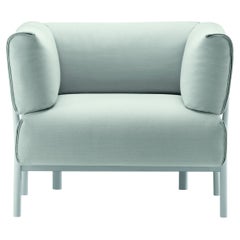 Alias 860 Eleven Poltrona con seduta verde menta e struttura in alluminio laccato bianco