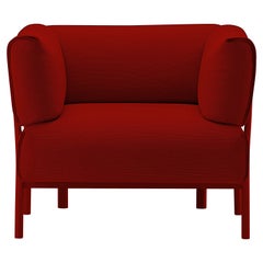 Alias 860 Eleven Poltrona con sedile rosso e struttura in alluminio laccato rosso corallo