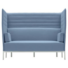 Canapé Alias 863 à onze dossiers hauts 2 Seater avec cadre en aluminium laqué bleu et blanc