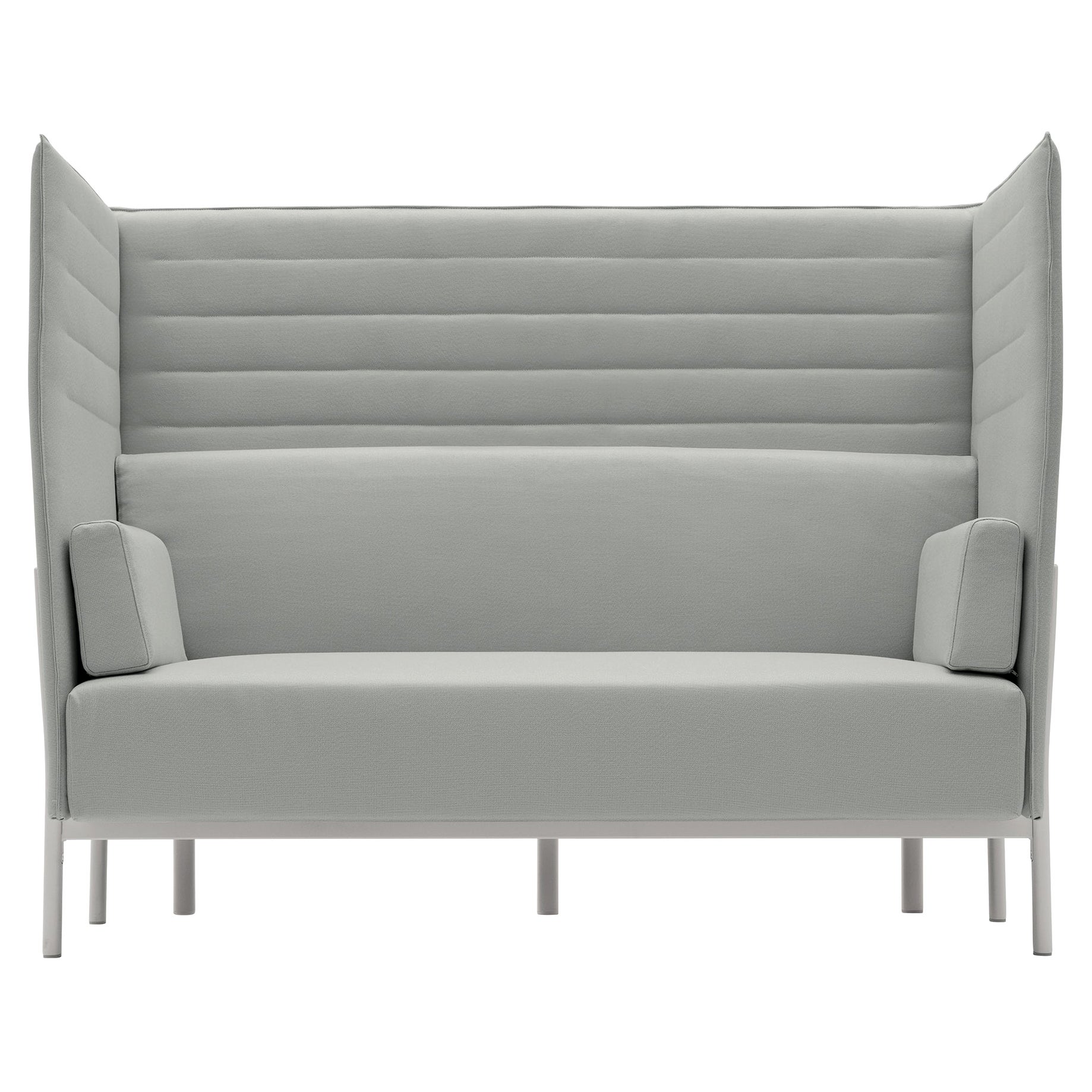 Alias 863 Eleven High Back 2 Seater Sofa in Grey &White Lacquered Aluminum Frame For Sale